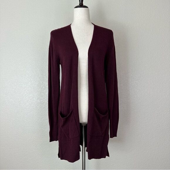 NWT Old Navy Open Front Burgundy Long Line Cardigan, Sz Medium - Picture 1 of 13